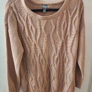 NWT SWEATER SIZE XLARGE ROUND NECK FRONT BRAIDING DESIGN BY SOHO